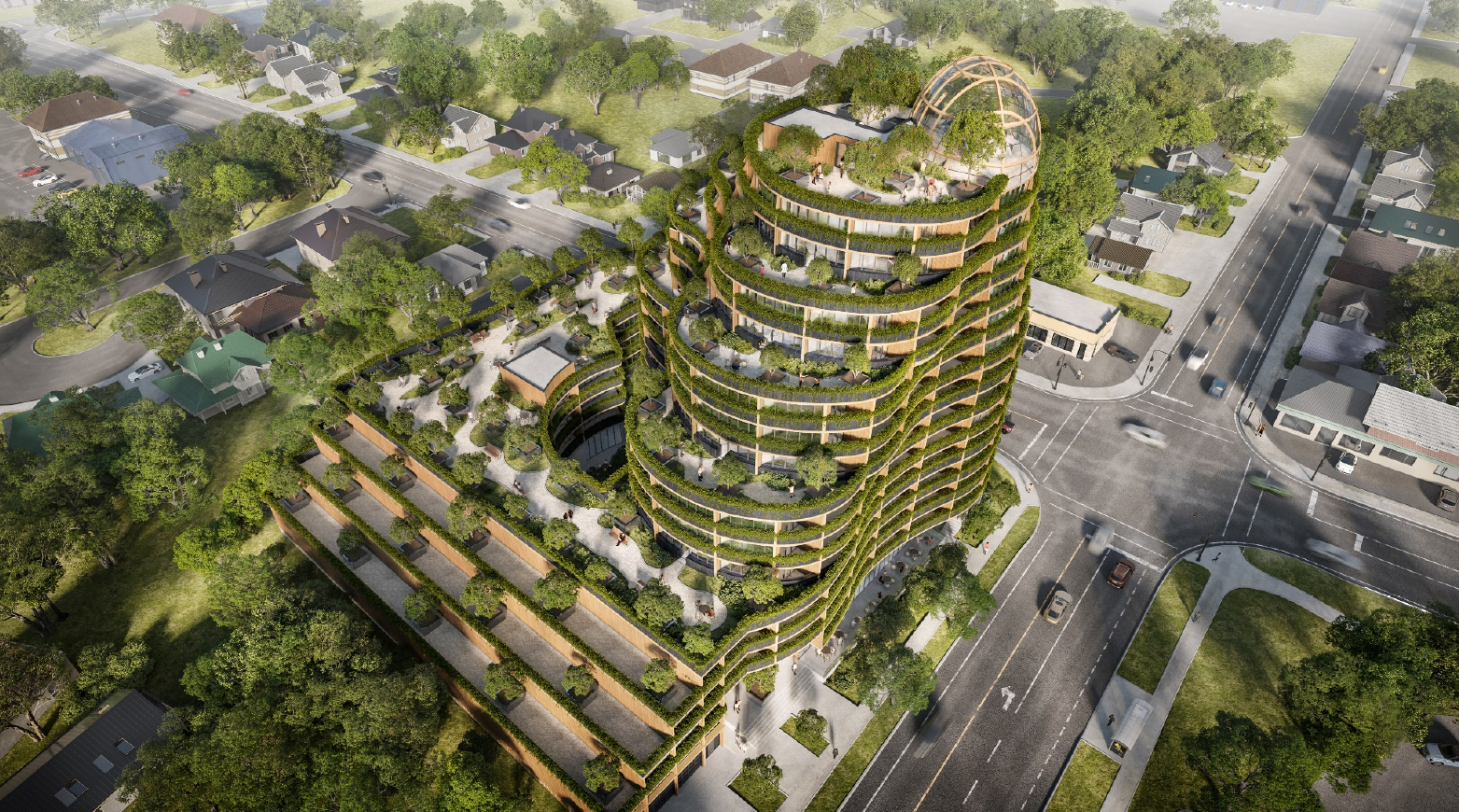 Panoramic rendering of the LCCH building and landscape